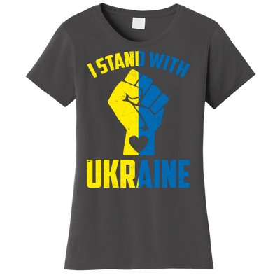 I Stand With Ukriane Protest Fist Support Ukaine Women's T-Shirt