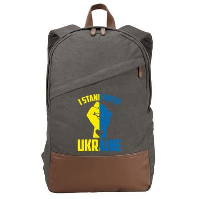 I Stand With Ukriane Protest Fist Support Ukaine Cotton Canvas Backpack