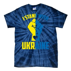 I Stand With Ukriane Protest Fist Support Ukaine Tie-Dye T-Shirt