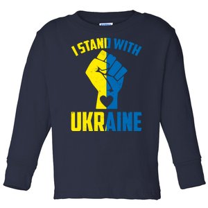 I Stand With Ukriane Protest Fist Support Ukaine Toddler Long Sleeve Shirt