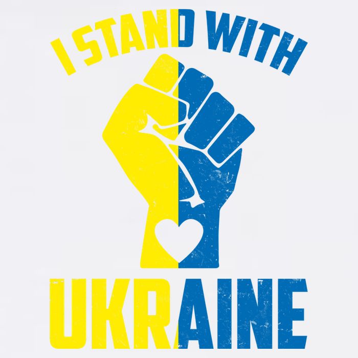 I Stand With Ukriane Protest Fist Support Ukaine Garment-Dyed Sweatshirt