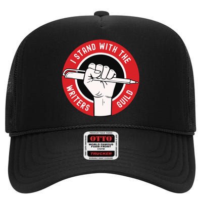 I Stand With The Writers Guild Of America WGA High Crown Mesh Back Trucker Hat