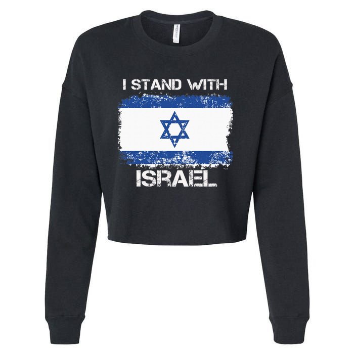 I Stand With Israel Support Israel Love Israeli Brotherhood Cropped Pullover Crew