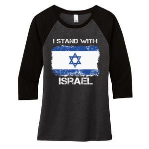 I Stand With Israel Support Israel Love Israeli Brotherhood Women's Tri-Blend 3/4-Sleeve Raglan Shirt