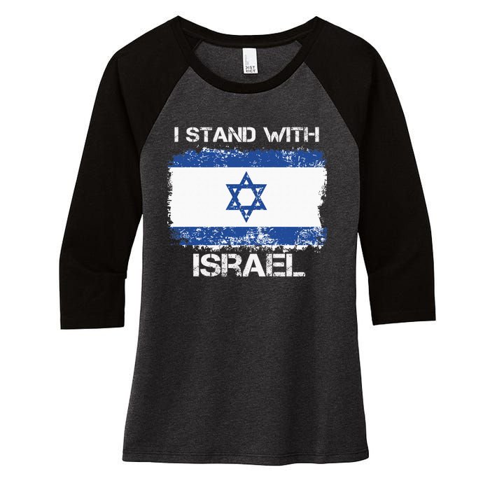 I Stand With Israel Support Israel Love Israeli Brotherhood Women's Tri-Blend 3/4-Sleeve Raglan Shirt