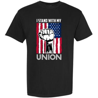 I Stand With My Union UAW On Strike Red United Auto Workers Garment-Dyed Heavyweight T-Shirt