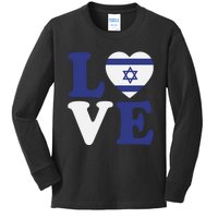 I Stand With Israel Heartfelt Support with Israel's Flag Kids Long Sleeve Shirt