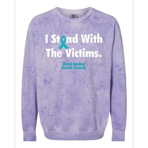 I Stand With The Victims Sexual Assault Awareness Gift Colorblast Crewneck Sweatshirt