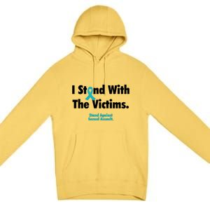 I Stand With The Victims Sexual Assault Awareness Gift Premium Pullover Hoodie