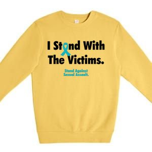 I Stand With The Victims Sexual Assault Awareness Gift Premium Crewneck Sweatshirt