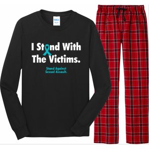 I Stand With The Victims Sexual Assault Awareness Gift Long Sleeve Pajama Set