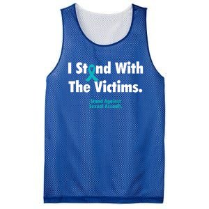 I Stand With The Victims Sexual Assault Awareness Gift Mesh Reversible Basketball Jersey Tank