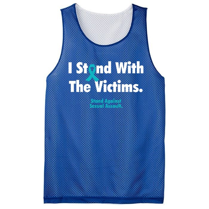 I Stand With The Victims Sexual Assault Awareness Gift Mesh Reversible Basketball Jersey Tank