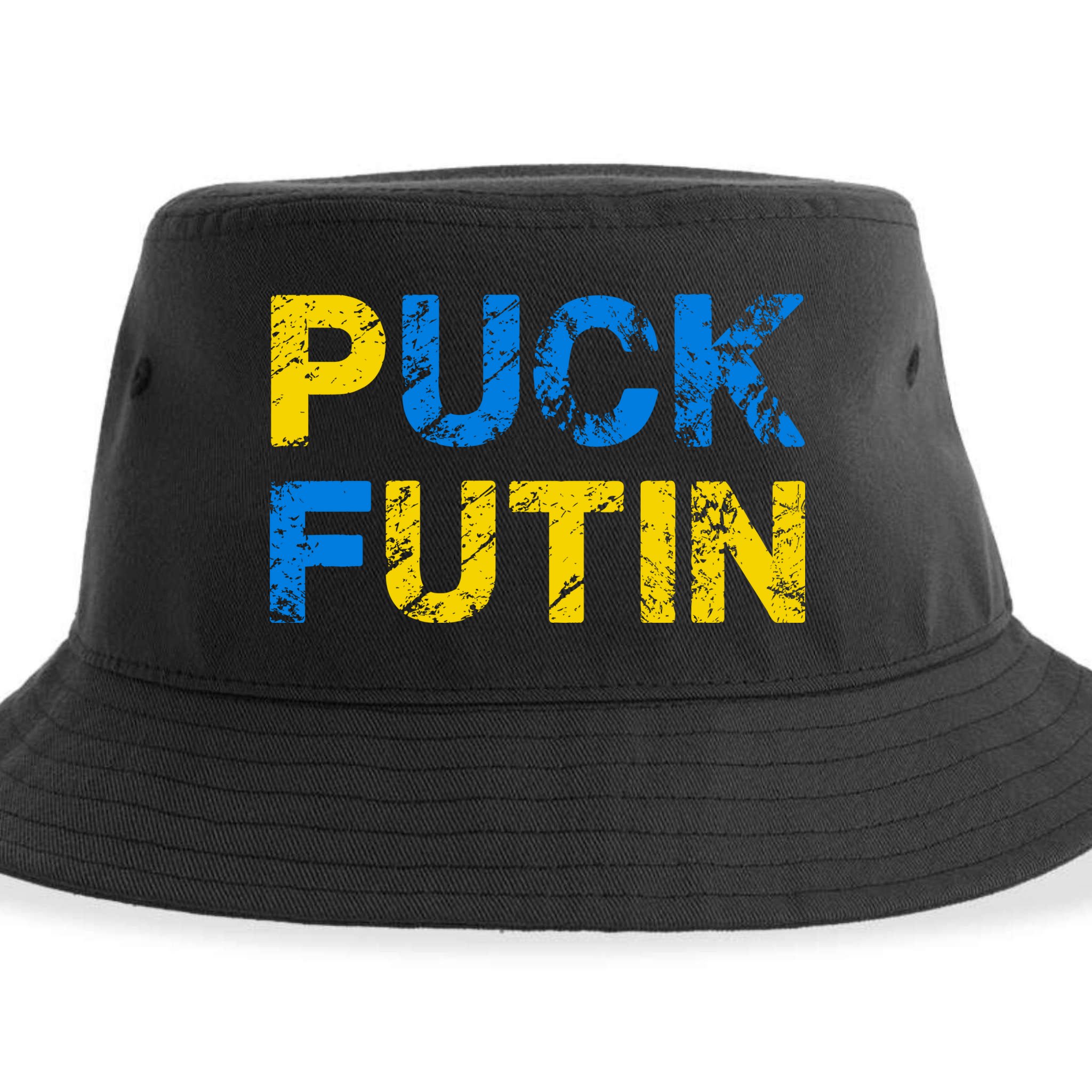 I Stand With Ukraine Puck Futin Support Sustainable Bucket Hat
