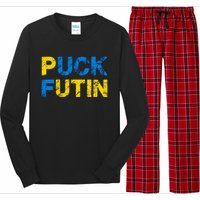 I Stand With Ukraine Puck Futin Support Long Sleeve Pajama Set