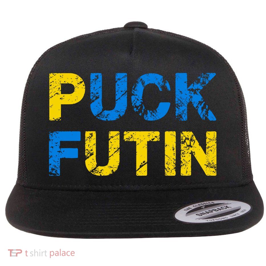I Stand With Ukraine Puck Futin Support Flatbill Hat