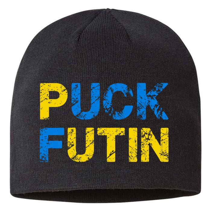 I Stand With Ukraine Puck Futin Support Sustainable Beanie