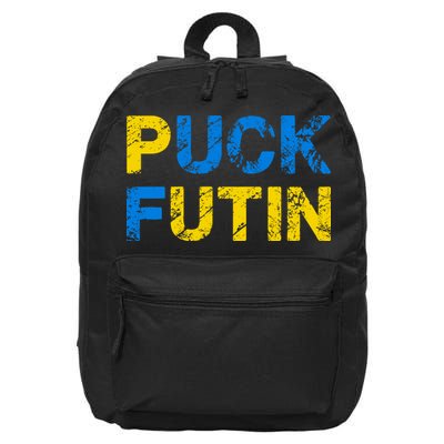 I Stand With Ukraine Puck Futin Support 16 in Basic Backpack