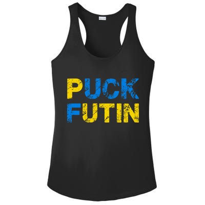 I Stand With Ukraine Puck Futin Support Ladies PosiCharge Competitor Racerback Tank