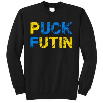 I Stand With Ukraine Puck Futin Support Tall Sweatshirt