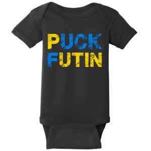 I Stand With Ukraine Puck Futin Support Baby Bodysuit