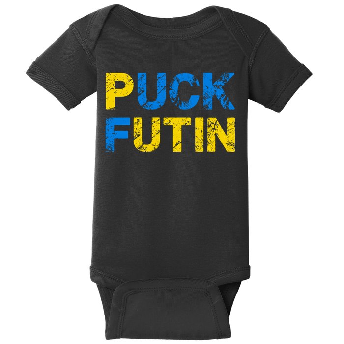 I Stand With Ukraine Puck Futin Support Baby Bodysuit