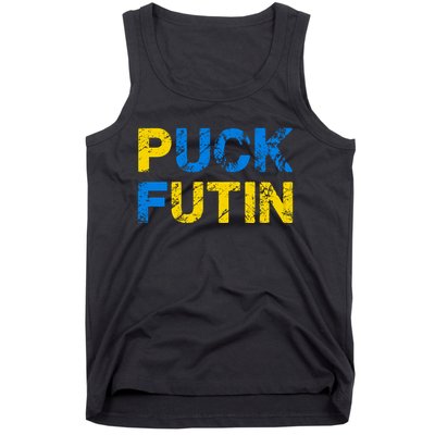 I Stand With Ukraine Puck Futin Support Tank Top