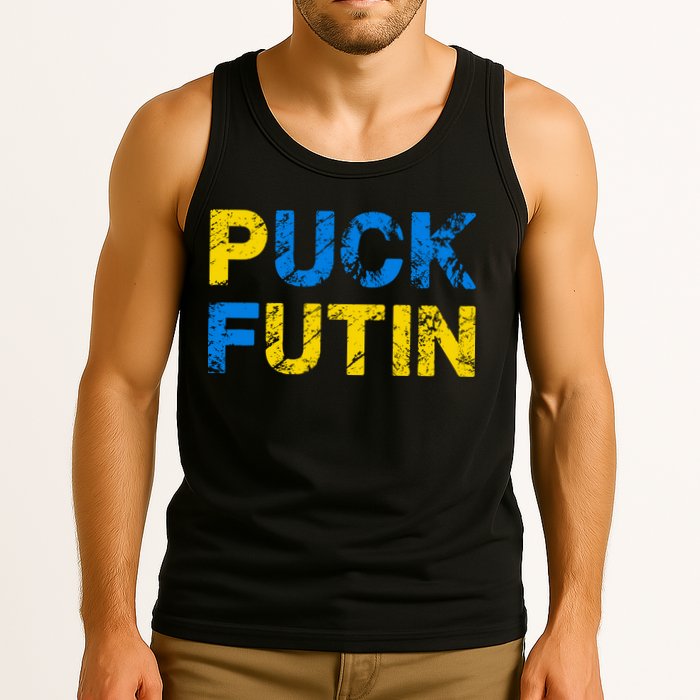 I Stand With Ukraine Puck Futin Support Tank Top