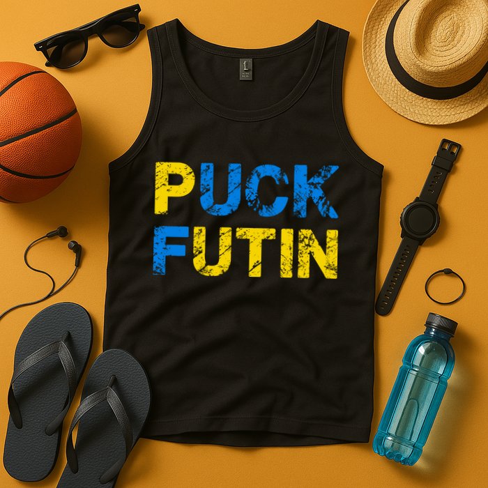 I Stand With Ukraine Puck Futin Support Tank Top