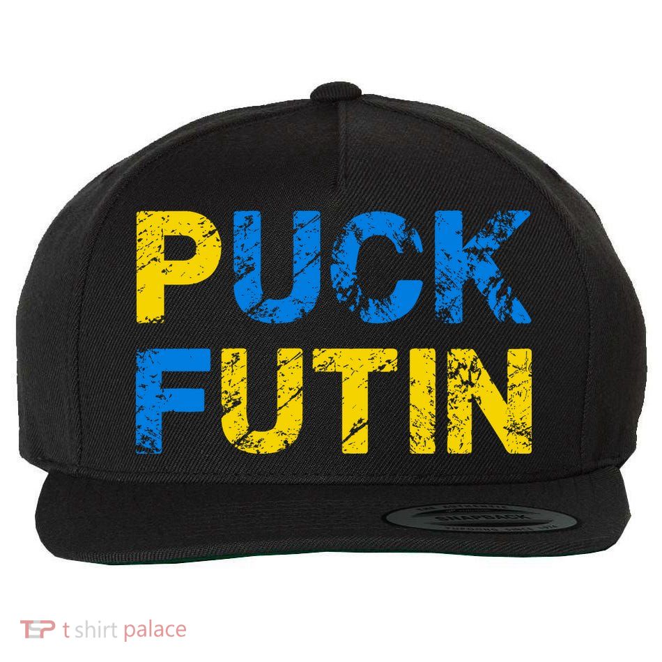 I Stand With Ukraine Puck Futin Support Wool Snapback Cap