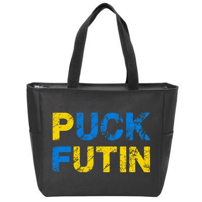 I Stand With Ukraine Puck Futin Support Zip Tote Bag