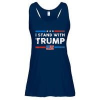 I Stand With Trump American Flag Vintage Pro Trump Make America Great Again Ladies Essential Flowy Tank