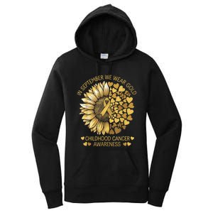 In September We Wear Gold Childhood Cancer Awareness Women's Pullover Hoodie