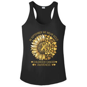 In September We Wear Gold Childhood Cancer Awareness Ladies PosiCharge Competitor Racerback Tank