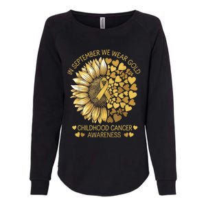 In September We Wear Gold Childhood Cancer Awareness Womens California Wash Sweatshirt