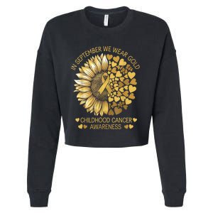 In September We Wear Gold Childhood Cancer Awareness Cropped Pullover Crew