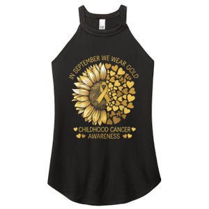 In September We Wear Gold Childhood Cancer Awareness Women's Perfect Tri Rocker Tank