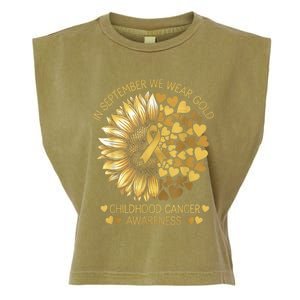 In September We Wear Gold Childhood Cancer Awareness Garment-Dyed Women's Muscle Tee