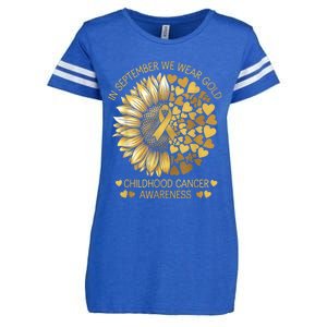 In September We Wear Gold Childhood Cancer Awareness Enza Ladies Jersey Football T-Shirt