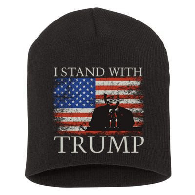 I Stand With Trump Free Trump Indictment Support Donald Trump Short Acrylic Beanie