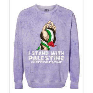 I Stand With Palestine For Their Freedom Free Palestine Colorblast Crewneck Sweatshirt