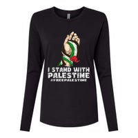 I Stand With Palestine For Their Freedom Free Palestine Womens Cotton Relaxed Long Sleeve T-Shirt