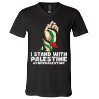 I Stand With Palestine For Their Freedom Free Palestine V-Neck T-Shirt