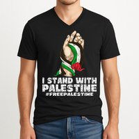 I Stand With Palestine For Their Freedom Free Palestine V-Neck T-Shirt