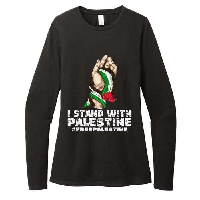 I Stand With Palestine For Their Freedom Free Palestine Womens CVC Long Sleeve Shirt