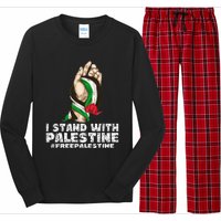 I Stand With Palestine For Their Freedom Free Palestine Long Sleeve Pajama Set