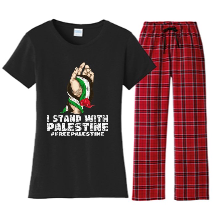 I Stand With Palestine For Their Freedom Free Palestine Women's Flannel Pajama Set