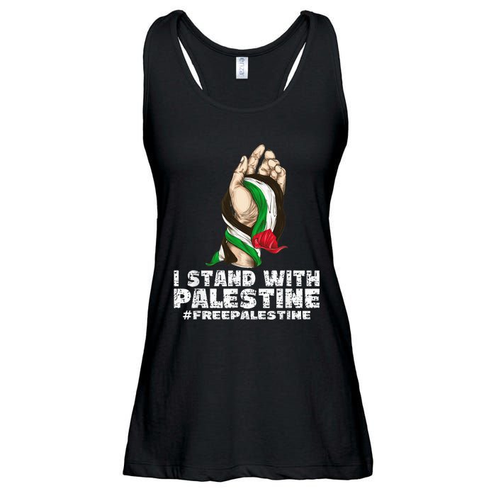 I Stand With Palestine For Their Freedom Free Palestine Ladies Essential Flowy Tank