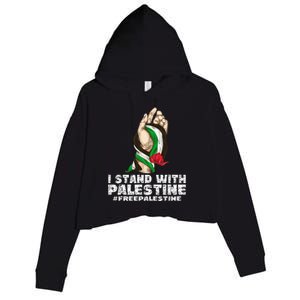 I Stand With Palestine For Their Freedom Free Palestine Crop Fleece Hoodie