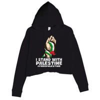 I Stand With Palestine For Their Freedom Free Palestine Crop Fleece Hoodie